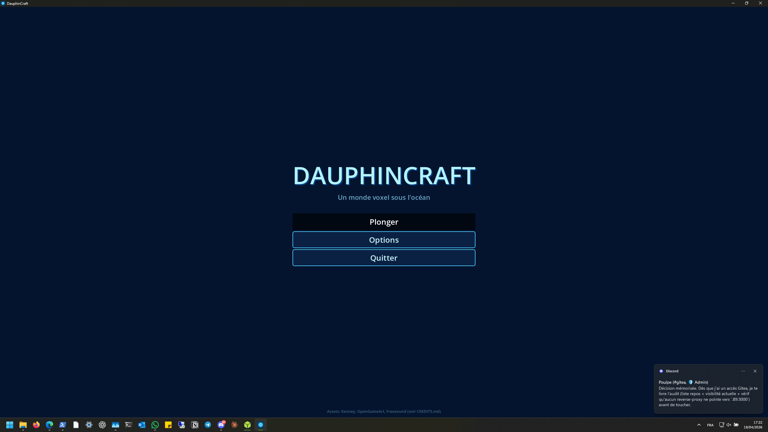 Menu principal de DauphinCraft
